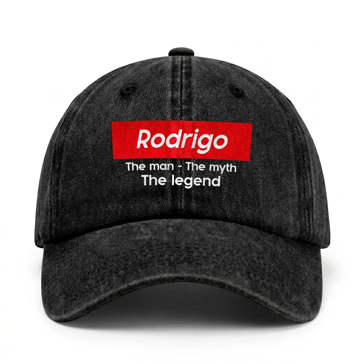 Your Name The Man The Myth The Legend Red Logo Washed Cap RODRIGO 13K1 C130PF
