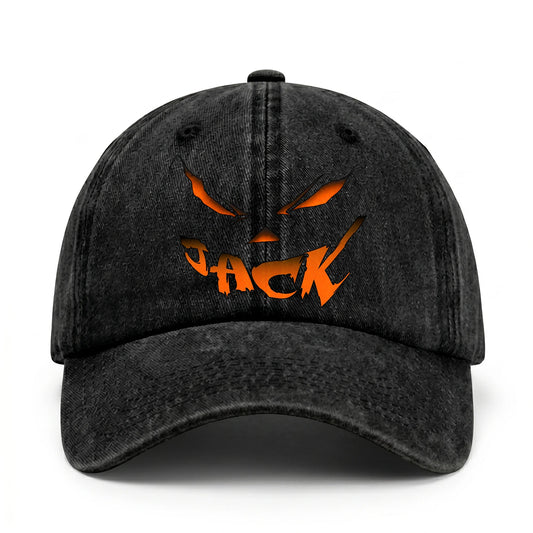 Your Name Jack O' Lantern Halloween Washed Cap JACK 13K1 C100PF