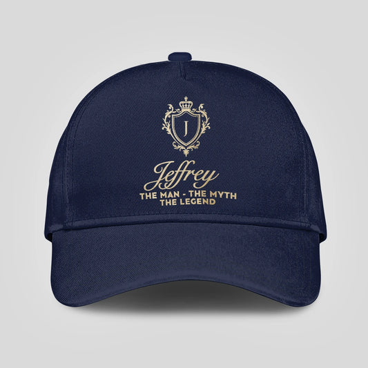 The Man The Myth The Legend Golden Navy Cap JEFFREY 13K1 C138PF