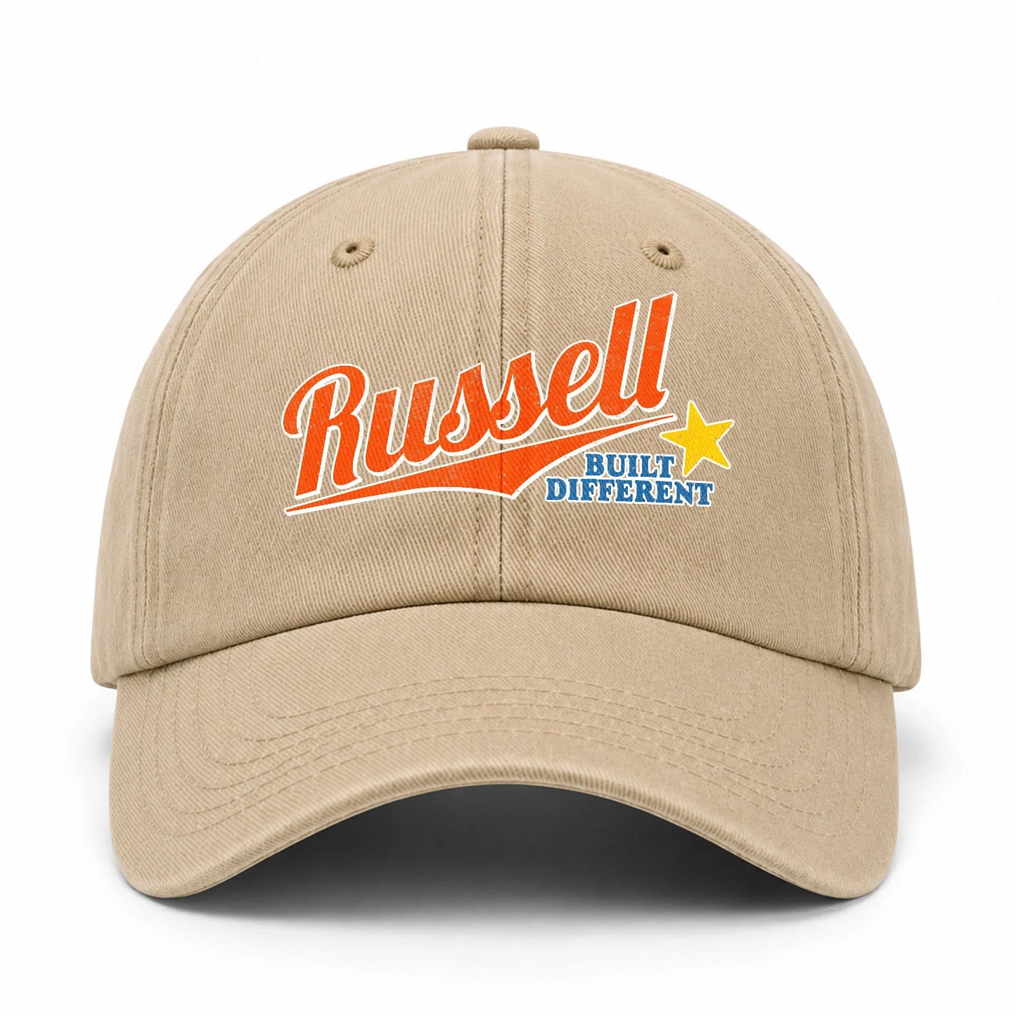 Your Name Built Different Logo Washed Cap RUSSELL 13K1 C56PF