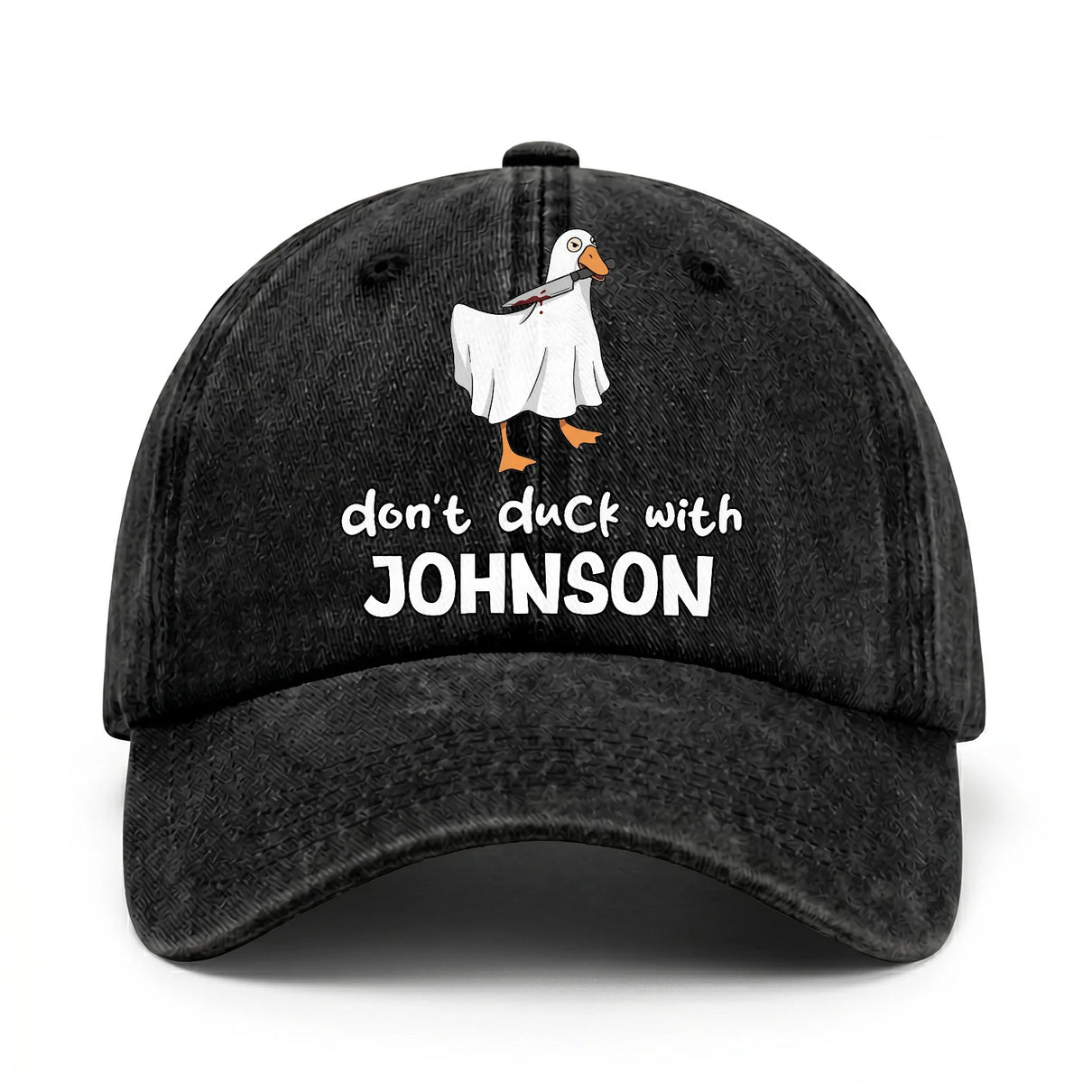 Don't Duck With Your Name Funny Washed Cap JOHNSON 13K1 C129PF