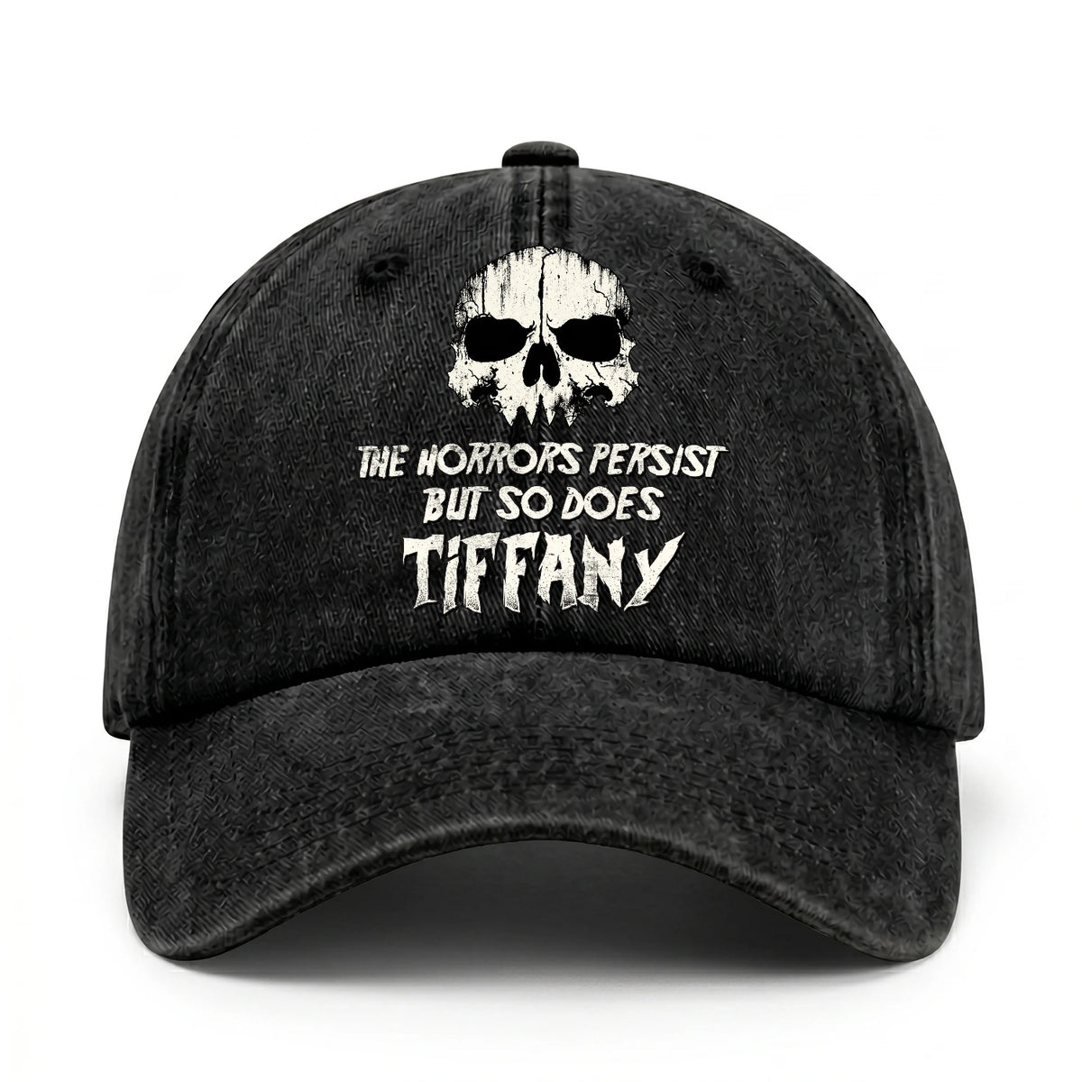 The Horrors Persist But So Does Your Name Cool Skull Washed Cap TIFFANY 13K1 C134PF