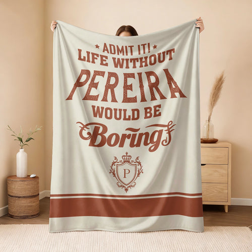 Life Without Your Name Would Be Boring Cream Terracotta Blanket PEREIRA 13K1 BK24