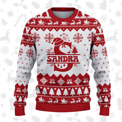 SANDRA Personalized Christmas Pajama Set - Holiday Gift Outfit 13K1-CR2