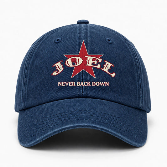 Never Back Down Western Blue Denim Cap JOEL 13K1 C61PF