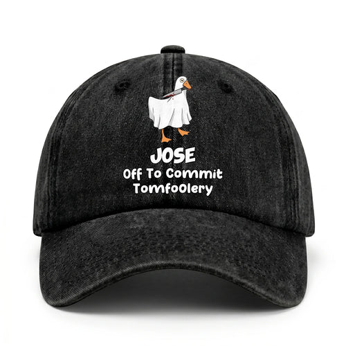 Off To Commit Tomfoolery Funny Goose Washed Cap JOSE 13K1 C131PF