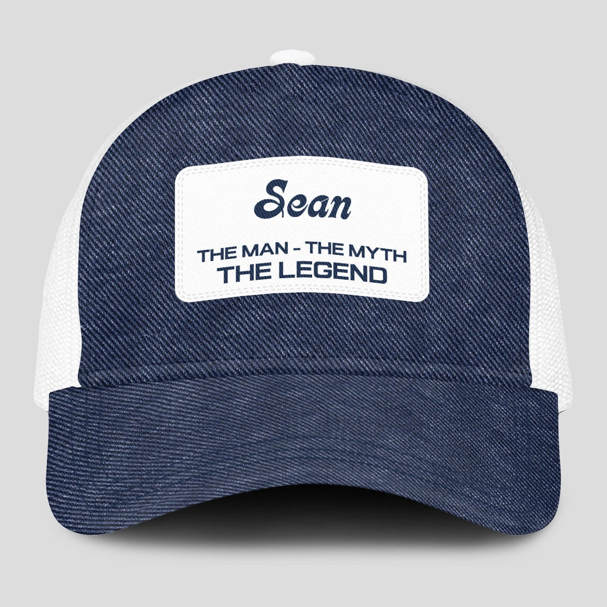 The Man The Myth The Legend Blue Denim Mesh Cap SEAN 13K1 C194PF