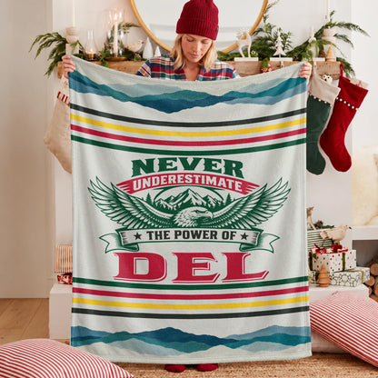 Never Underestimate Your Name Vintage Mountain Fleece Blanket DEL 13K1 BK44