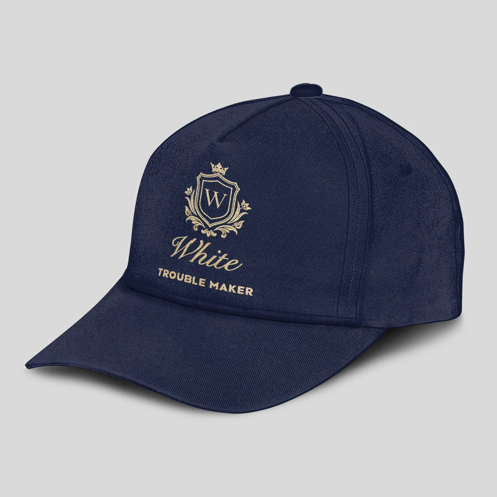 Trouble Maker Golden Logo Navy Cap WHITE 13K1 C155PF