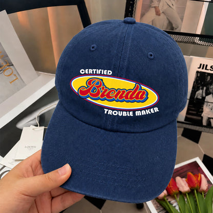 Certified Your Name Trouble Maker Washed Cap BRENDA 13K1 C73PF