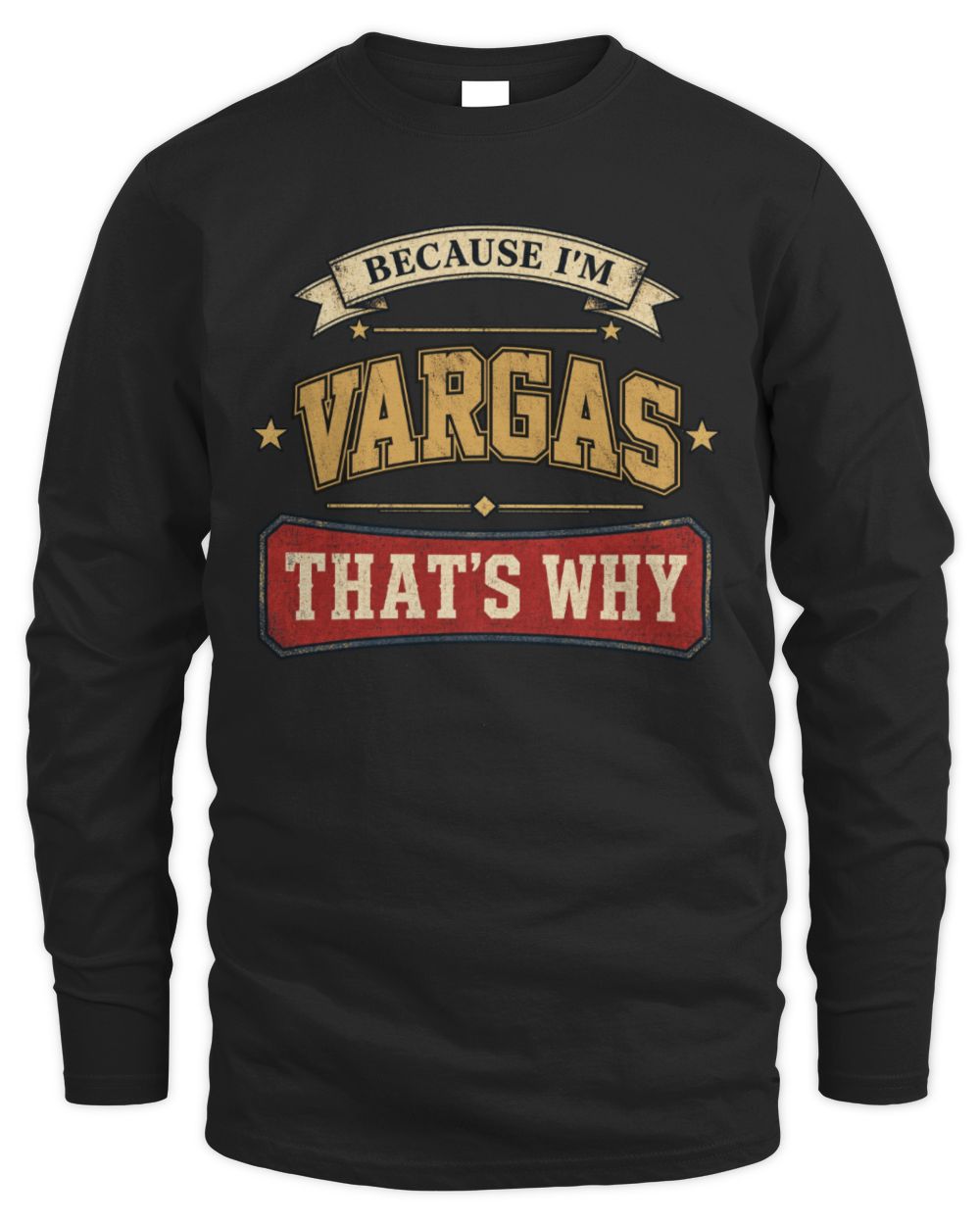 Because I'm Name That's Why Americana T-Shirt VARGAS M1-S88 / Men's Long Sleeved T-Shirt / black