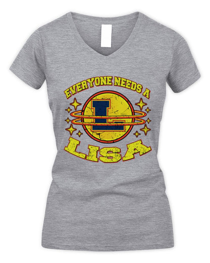 Everyone Needs a Your Name Shirt LISA M1-76 / Women's V-Neck T-Shirt / sport grey