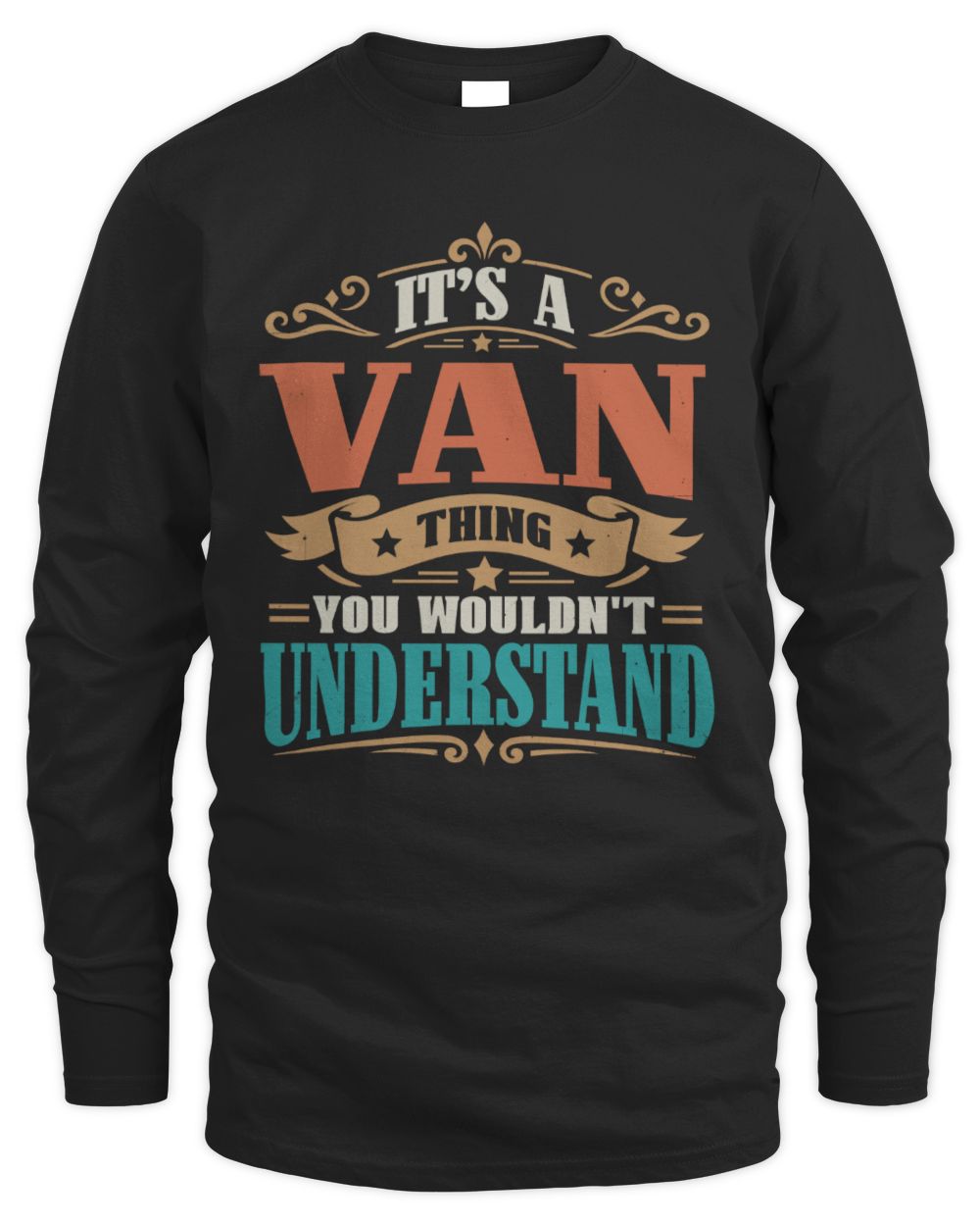 It’s a Name Thing Personalized Retro T-Shirt VAN M1-47 / Men's Long Sleeved T-Shirt / black