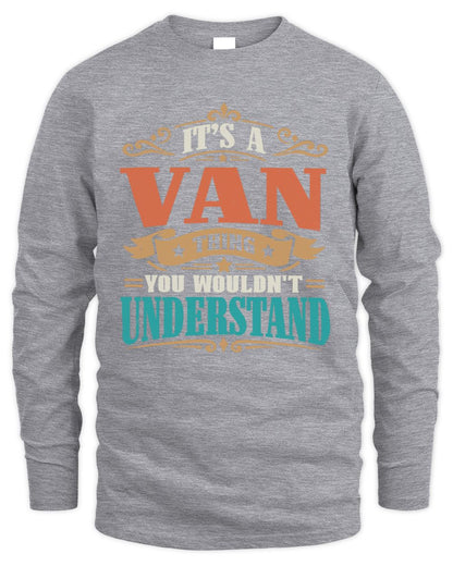It’s a Name Thing Personalized Retro T-Shirt VAN M1-47 / Men's Long Sleeved T-Shirt / sport grey