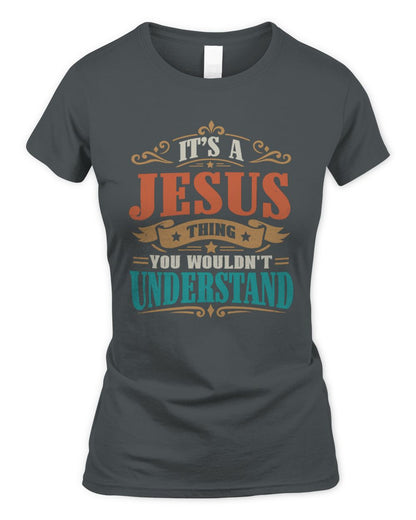 It’s a Name Thing Personalized Retro T-Shirt JESUS M1-47 / Women's Standard T-Shirt / charcoal