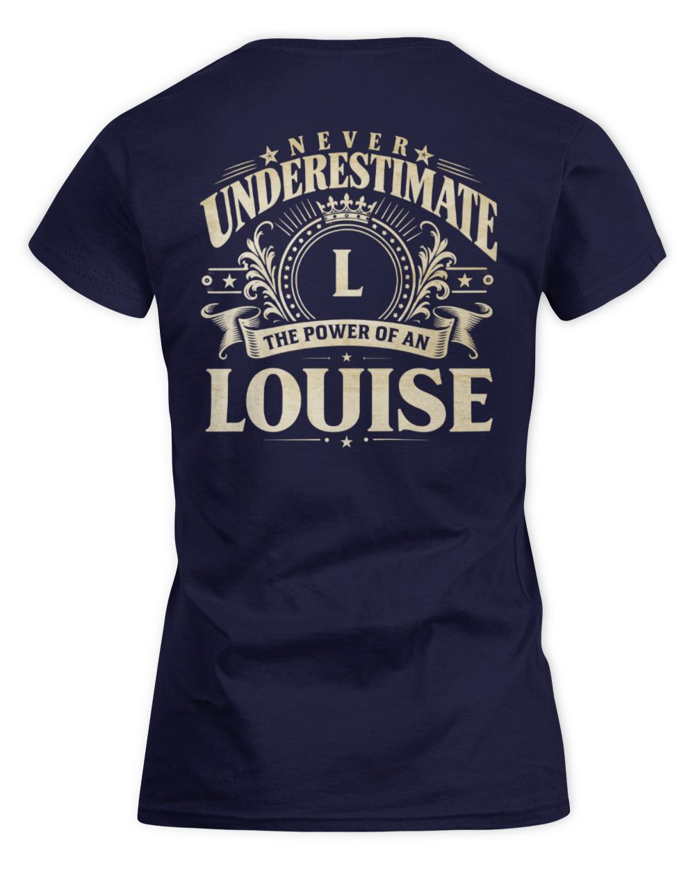 Never Underestimate Your Name Luxury Logo Shirt LOUISE M1-63 / Women's Standard T-Shirt / navy