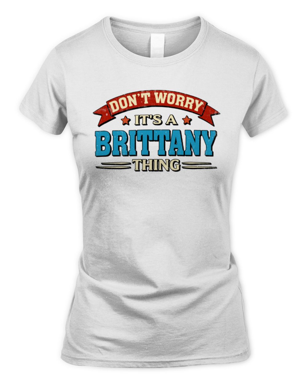 Don't Worry It's a Your Name Thing Funny Retro T-Shirt BRITTANY M1-57 / Women's Standard T-Shirt / white