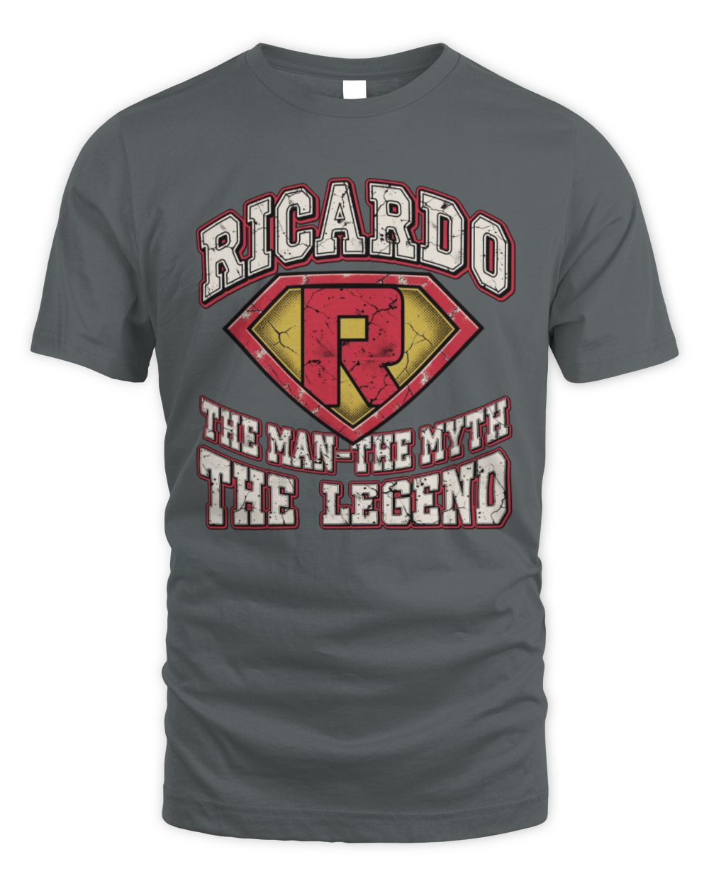 The Man The Myth The Legend Superman Graphic T-Shirt RICARDO M1-74 / Unisex Standard T-Shirt / charcoal