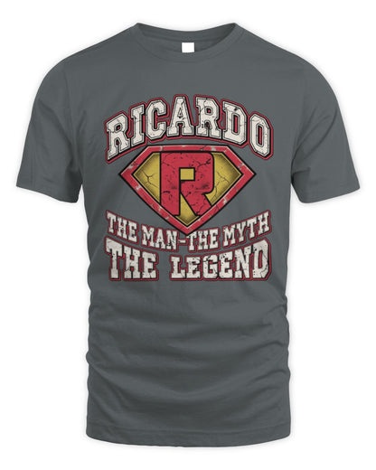 The Man The Myth The Legend Superman Graphic T-Shirt RICARDO M1-74 / Unisex Standard T-Shirt / charcoal