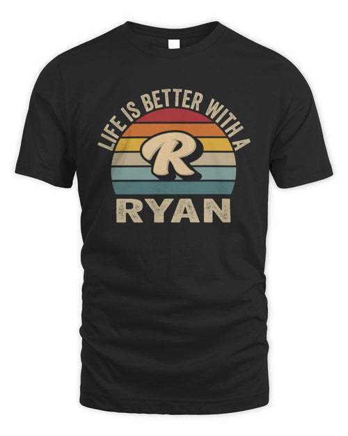 Life Is Better with Name Vintage Sun Shirt RYAN M1-50 / Unisex Standard T-Shirt / black