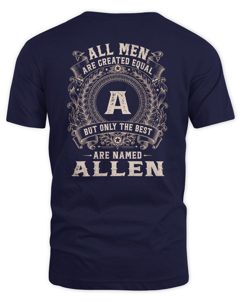 All Men Are Created Equal Cool Logo Shirt ALLEN M1-60 / Unisex Standard T-Shirt / navy