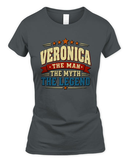The Man The Myth The Legend Ribbon Vintage T-Shirt VERONICA M1-56 / Women's Standard T-Shirt / charcoal