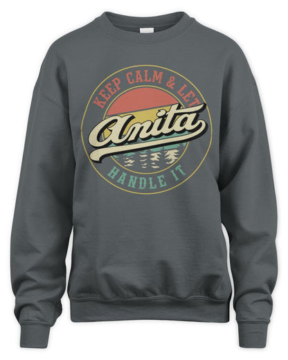 Keep Calm Let Your Name Handle It Retro T-Shirt ANITA M1-54 / Unisex Sweatshirt / charcoal