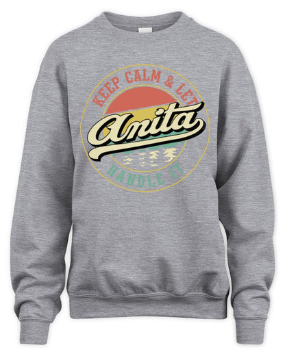 Keep Calm Let Your Name Handle It Retro T-Shirt ANITA M1-54 / Unisex Sweatshirt / sport grey