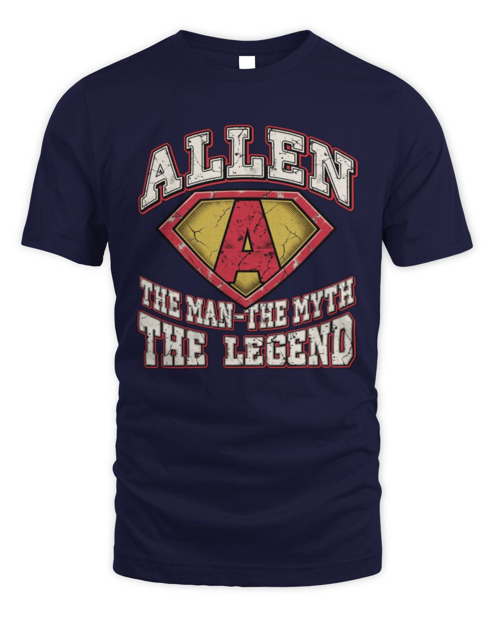 The Man The Myth The Legend Superman Graphic T-Shirt ALLEN M1-74 / Unisex Standard T-Shirt / navy