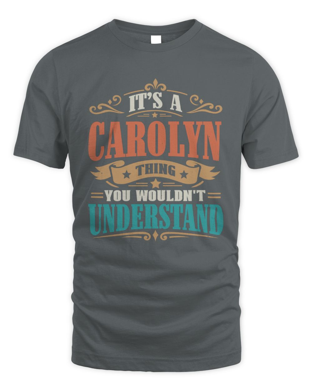 It’s a Name Thing Personalized Retro T-Shirt CAROLYN M1-47 / Unisex Standard T-Shirt / charcoal