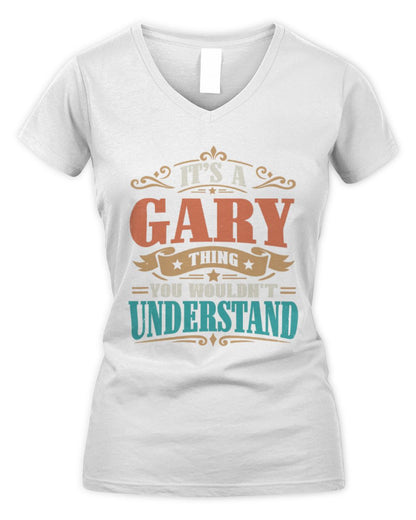 It’s a Name Thing Personalized Retro T-Shirt GARY M1-47 / Women's V-Neck T-Shirt / white