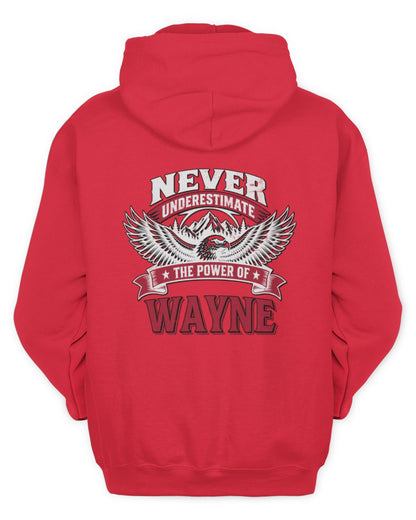 Never Underestimate Your Name Eagle Mountain Shirt WAYNE M1-61 / Unisex Hoodie / red