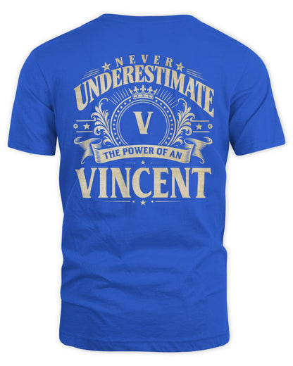 Never Underestimate Your Name Luxury Logo Shirt VINCENT M1-63 / Unisex Standard T-Shirt / royal