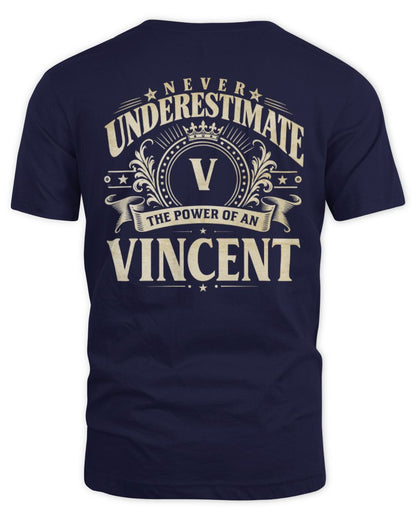 Never Underestimate Your Name Luxury Logo Shirt VINCENT M1-63 / Unisex Standard T-Shirt / navy