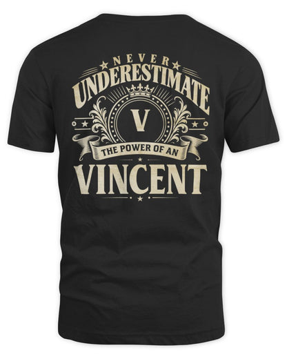Never Underestimate Your Name Luxury Logo Shirt VINCENT M1-63 / Unisex Standard T-Shirt / black
