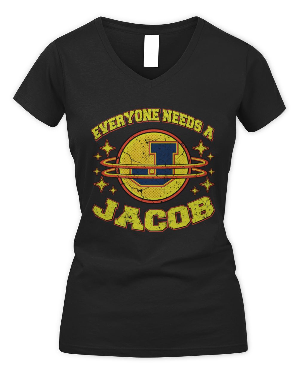 Everyone Needs a Your Name Shirt JACOB M1-76 / Women's V-Neck T-Shirt / black