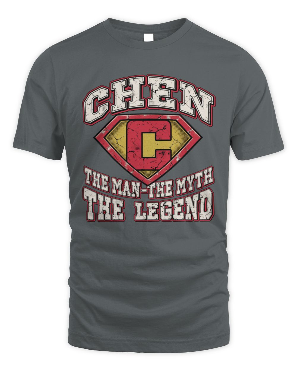 The Man The Myth The Legend Superman Graphic T-Shirt CHEN M1-74 / Unisex Standard T-Shirt / charcoal