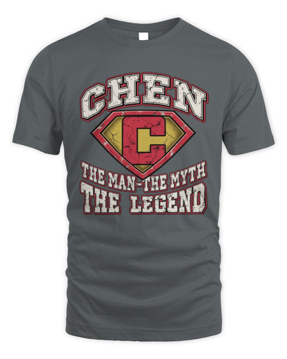 The Man The Myth The Legend Superman Graphic T-Shirt CHEN M1-74 / Unisex Standard T-Shirt / charcoal