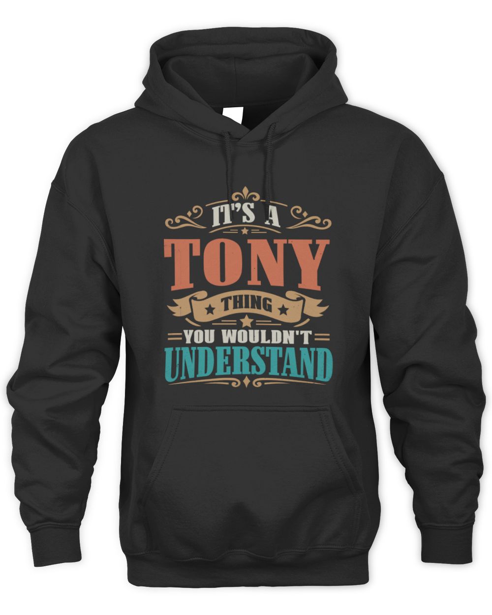 It’s a Name Thing Personalized Retro T-Shirt TONY M1-47 / Unisex Hoodie / black