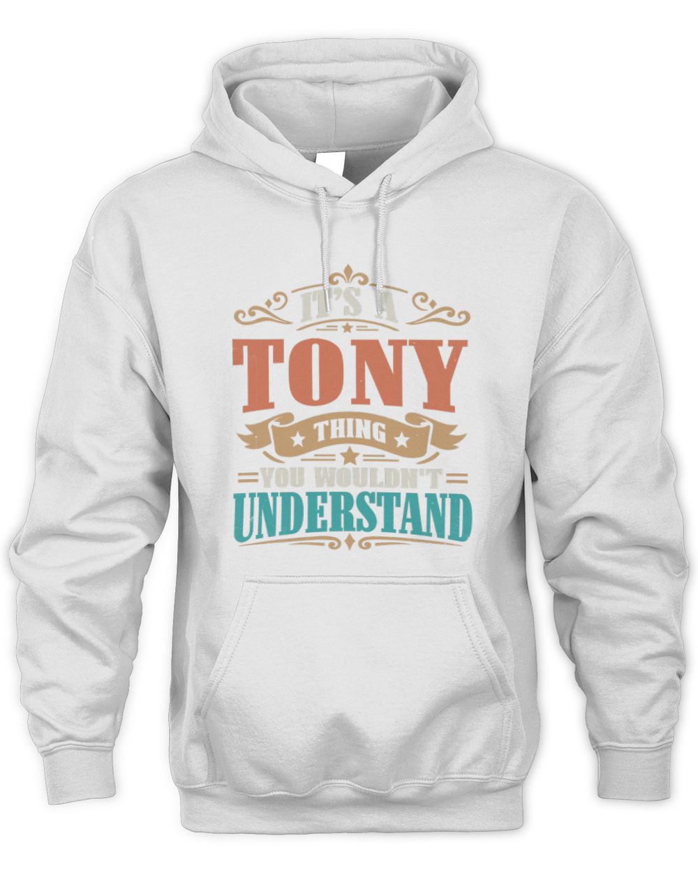 It’s a Name Thing Personalized Retro T-Shirt TONY M1-47 / Unisex Hoodie / white