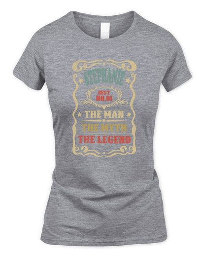 The Man The Myth The Legend Vintage Gold Wine Shirt STEPHANIE M1-52 / Women's Standard T-Shirt / sport grey