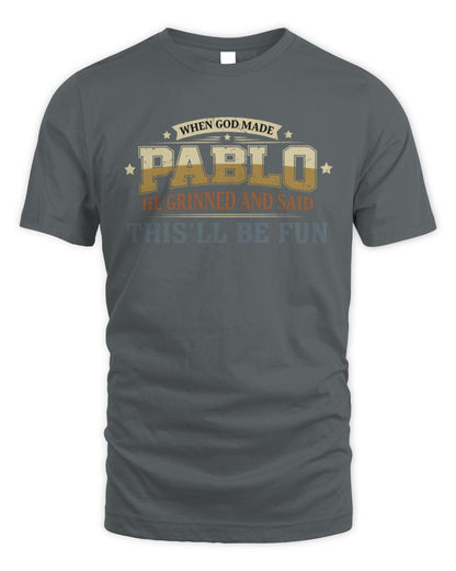 When God Made Your Name Funny Heritage T-Shirt PABLO M1-80 / Unisex Standard T-Shirt / charcoal
