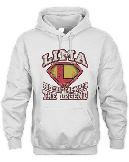 The Man The Myth The Legend Superman Graphic T-Shirt LIMA M1-74 / Unisex Hoodie / white