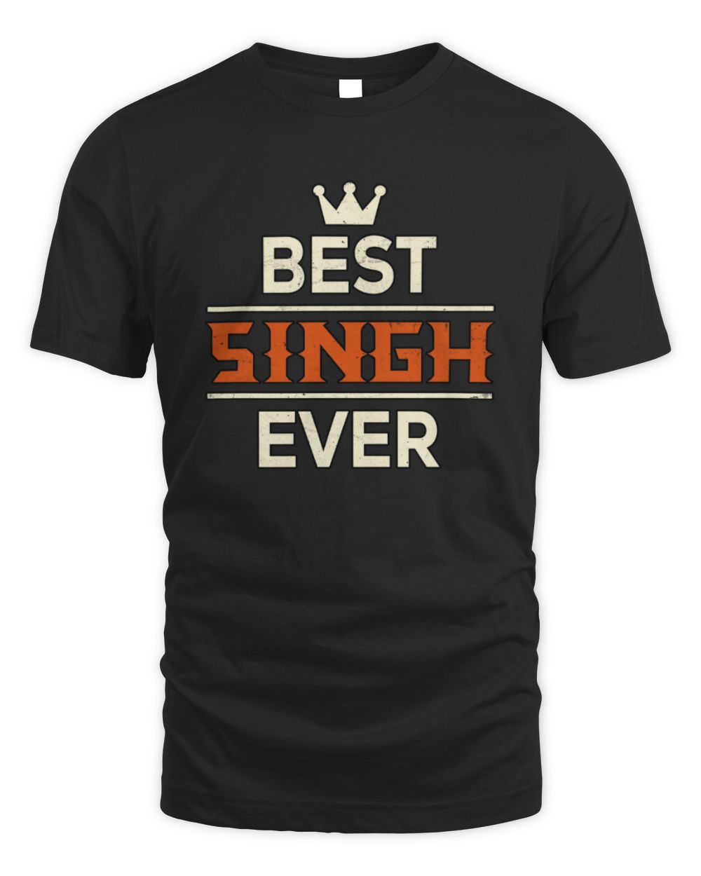 Best Your Name With Crown Shirt SINGH M1-59 / Unisex Standard T-Shirt / black