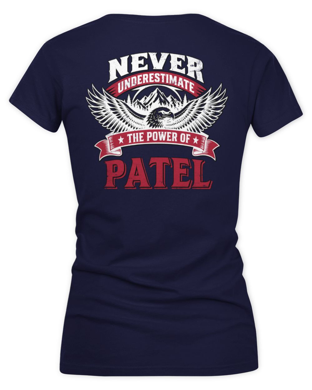 Never Underestimate Your Name Eagle Mountain Shirt PATEL M1-61 / Women's V-Neck T-Shirt / navy
