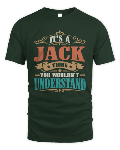It’s a Name Thing Personalized Retro T-Shirt JACK M1-47 / Unisex Standard T-Shirt / forest green