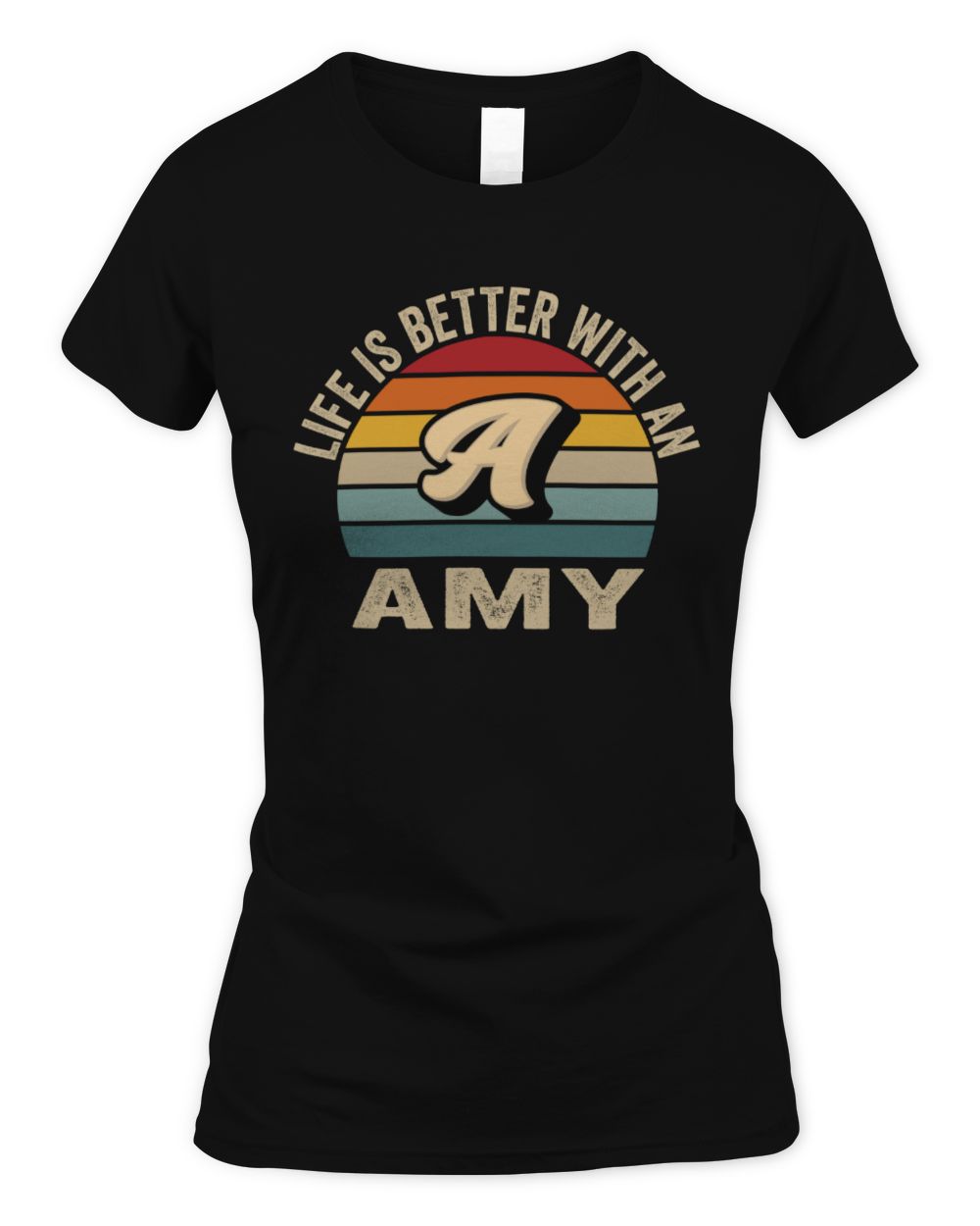 Life Is Better with Name Vintage Sun Shirt AMY M1-50 / Women's Standard T-Shirt / black