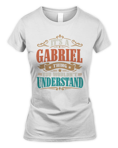 It’s a Name Thing Personalized Retro T-Shirt GABRIEL M1-47 / Women's Standard T-Shirt / white