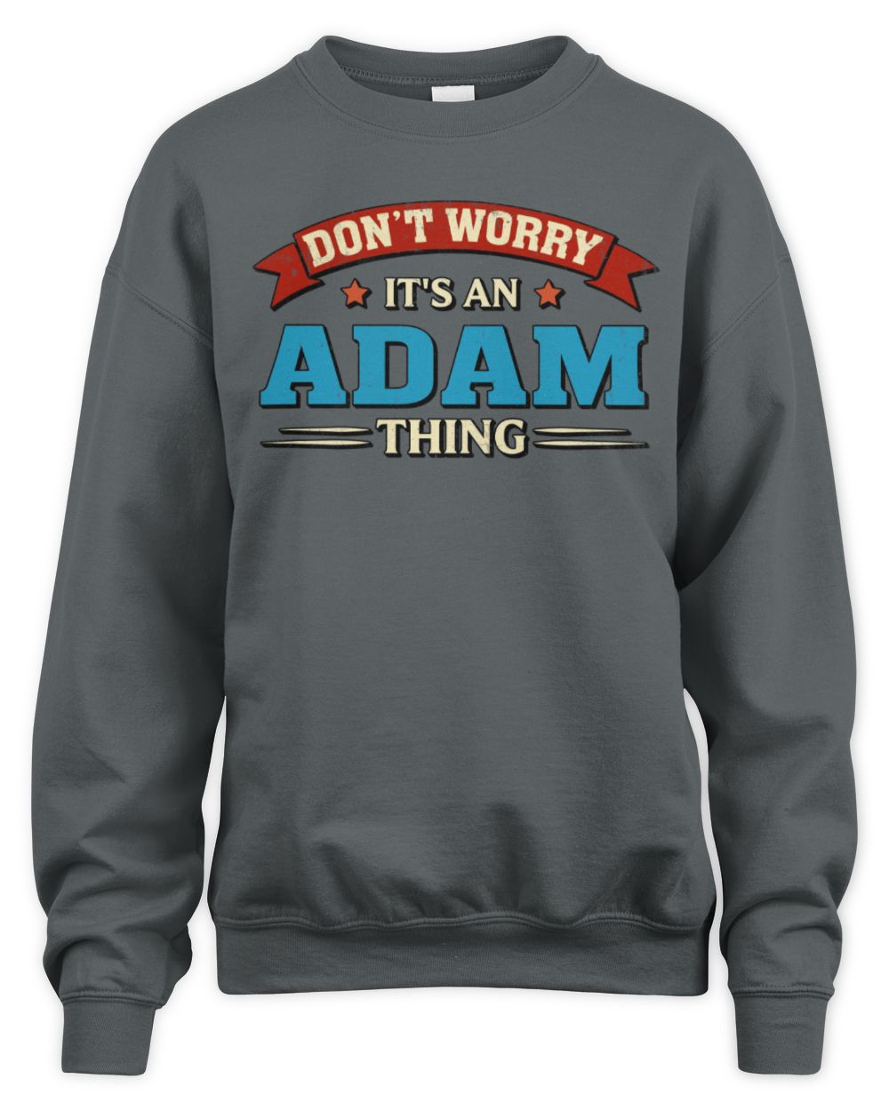 Don't Worry It's a Your Name Thing Funny Retro T-Shirt ADAM M1-57 / Unisex Sweatshirt / charcoal