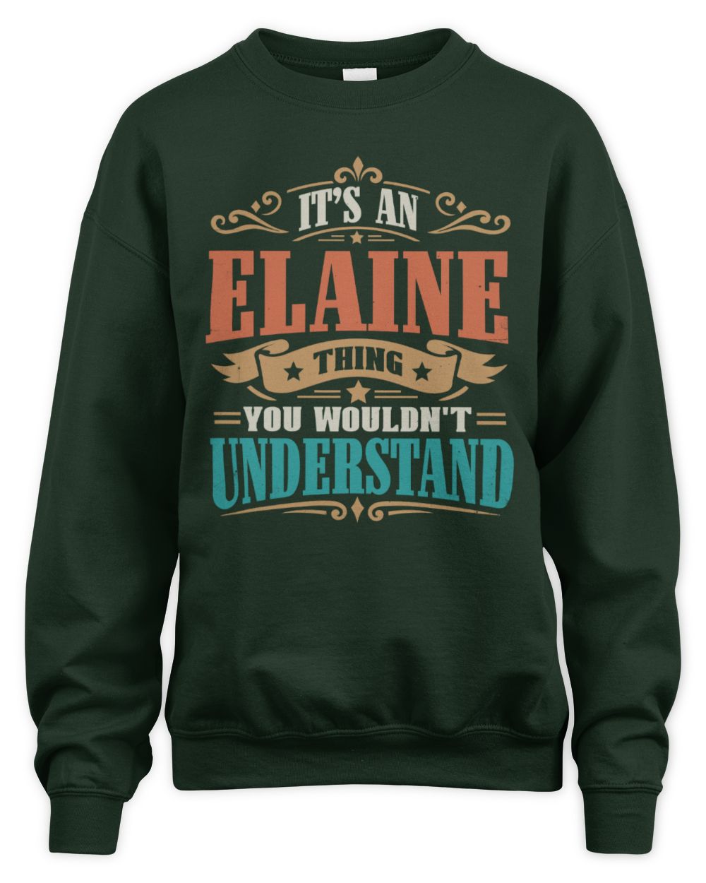It’s a Name Thing Personalized Retro T-Shirt ELAINE M1-47 / Unisex Sweatshirt / forest green